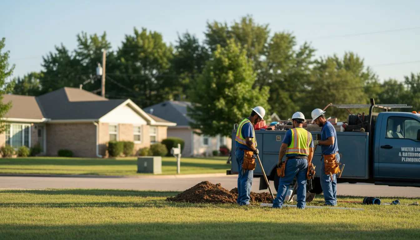 Residential water line and bathroom plumbing service in Opolis, KS